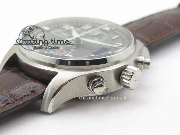 MIROTIME 0504 Pilot Chrono SS 3878 Gray Dial on Brown Leather Strap A Resilient 7395